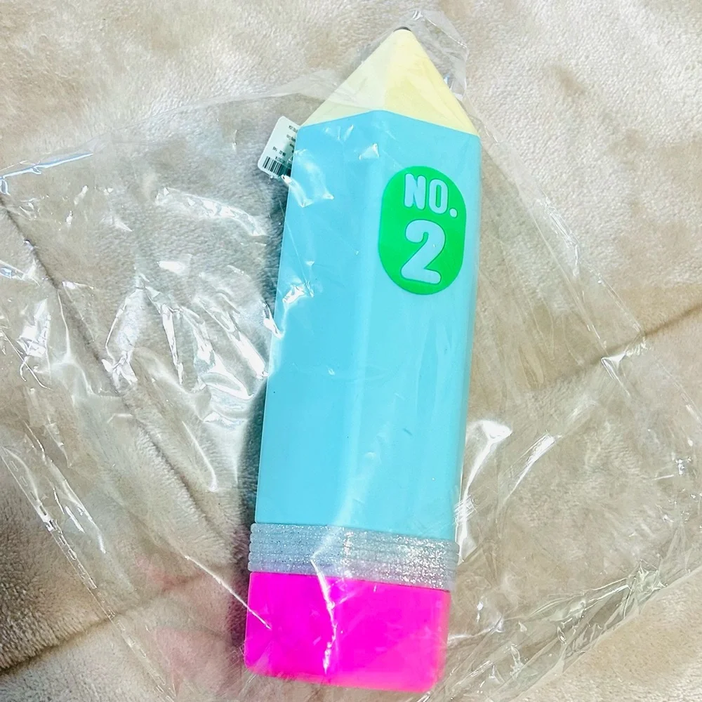 Pouch Pencil shaped Turquoise/Blue No. 2 Claire’s Pencil Case. zipper pull. New